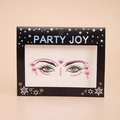 Strass adhésifs roses pour le visage avec motifs cœur et rond sur carte de support - HF-125 (Cœur Rose)