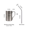 Camping Retro Cup + Straw Silver Gray