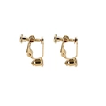 Adjustable golden spiral clip-on earring converters for non-pierced ears on white background - Suitable for Hooks / Gold