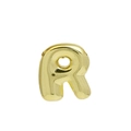 Polished 18k gold bubble letter R pendant with glossy metallic balloon finish - Gold Letter R (Pendant Only, Without Chain)