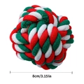8cm Christmas style red white green cotton rope woven ball toy for pets and dogs - Christmas Cotton Rope Ball