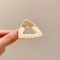 Chic cream yellow matte triangle hair claw clip for high ponytail styling and hair fixing - 7# Triangle Milk White Matte