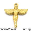 Vakuumvergoldeter Engel-Anhänger aus Edelstahl für individuellen DIY-Schmuckbau - Gold (KLJ5948-Z)