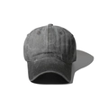 Macro detail of dark grey washed cotton baseball cap showing vintage fabric texture - 55-60cm / Washed Army Green