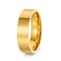 Polished minimalist gold stainless steel ring with a smooth finish and metallic shine - 6mm Wide Gold / 6