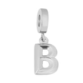 Minimalistischer Anhänger Buchstabe B aus silbernem Edelstahl für DIY-Schmucksets - Buchstabe B