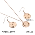 Parure rose gold collier et boucles d'oreilles boussole zodiaque gravée de symboles - Or rose