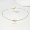 Colorful crystal and freshwater pearl necklace with 316L stainless steel clasp - Pearl Crystal Style / 38+5cm / White