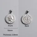 Detailed view of silver ancient Roman coin pendant with diameter and thickness dimensions - Australia 100 Dollars Coin Charm (P00006S)