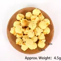 Realistic caramel and yellow PVC popcorn food model in a wooden tray, 2cm size - Popcorn Model