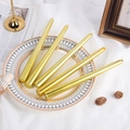 Set of 5 golden metallic taper candles in a vintage table setting for wedding decor - 4Pcs Set / Gold
