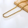 Golden titanium steel twist rope necklace with a high-polished finish on stone background - 5mm*39+5 / Gold