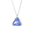 Titanium steel necklace with triangular blue crystal pendant in a silver finish - Silver Blue Triangle Necklace (KN231982-K)