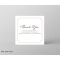 Square white thank you card 8x8cm with gold border and elegant script text - Gold Border Script Thank You