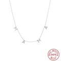Minimalist S925 sterling silver MAMA letter pendant necklace on a clean white background - 925 Silver / White Gold