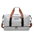 Light grey gym travel bag with wet-dry separation and a separate shoe compartment - Grey Thickened Style
