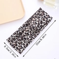 Leopard print headband displayed with dimensions 22cm by 8.5cm on a white background - Leopard Cross Style C