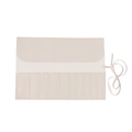 Custodia per pennelli trucco in pelle PU beige con trama litchi e 10 scomparti - 10 Slot Albicocca