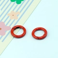 Two red round spring rings with 23mm lacquered finish for bags and keychains - Red (Outer Diameter 20mm)