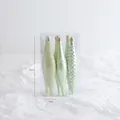 Set van 6 groene en zilveren kegelvormige kersthangers met glitter en golfstructuur - Set van 6 Ijspegelstrengen van 15cm (526-6)