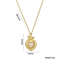 Gold heart castle necklace with dimensions 40+5cm length and 25mm pendant height - White Heart Castle (8945)