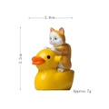 Miniature orange cat riding a yellow duck figurine for landscape gardening, 3.2cm height - Calico Cat Riding Duck