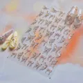 Stereo iridescent butterfly nail stickers MS 764 with 3D gold embossed details - MS764 Jelly Bow Butterfly