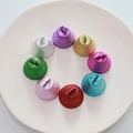 Set of eight 26mm matte colorful metal bells for Christmas decor and pet charms - Matte Silver