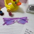 Retro purple translucent triangle sunglasses for kids with vintage cat eye frame design - Purple