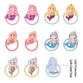 Cute mermaid hair ties for kids with soft pads and 2.5cm diameter elastic bands - MS3115 Mermaid Hair Ties 10-Piece Set