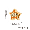 Sternanhänger in Gold mit orangefarbener Emaille und bösem Blick für Armband und Kette - Orange