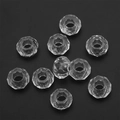 Transparent faceted crystal glass spacer beads with center holes on black background - 8*14MM Coreless / White