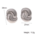 Specifiche dettagliate sulle dimensioni degli orecchini a conchiglia argento con misure - Acciaio Inossidabile Originale (ER147) / Color Acciaio