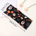 Halloween sports headband with pumpkin and ghost prints on black elastic fabric - Black Halloween Graffiti