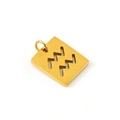 Golden titanium steel Aquarius constellation pendant with minimalist cutout design - Aquarius