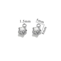Mini ciondolo a stella in acciaio inossidabile per gioielli DIY, 5mm x 8mm con anello 1,5mm - Pentagramma / Color Acciaio