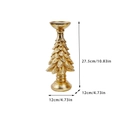 Gold Christmas tree candle holder with metal finish and 27.5cm height dimensions - Large (Gold)