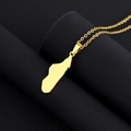 Ciondolo mappa del Madagascar placcato oro 18K lucido su collana a catena O per uomo e donna - Lucido / Oro