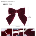 Nœud de cheveux en velours rouge avec perle et pince à ressort, dimensions indiquées - Noeud En Velours À Centre En Perles / Rouge