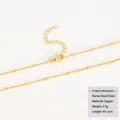 18k gold plated copper satellite chain necklace with beads, 45+5cm length with lobster clasp - 18K Gold Plated Beaded Chain
