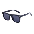 Lunettes de soleil carrées noires avec rivets fléchés dorés et verres anti-UV - C1 Polarisé Noir Brillant Monture Dorée Verres Gris