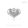 Polished silver heart pendant in stainless steel, 14mm width and 2g lightweight design - Polished Silver Heart Pendant (KLJ105-Z)