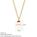 Collier doré en acier inoxydable avec pendentif Père Noël et spécifications détaillées - Style Père Noël (G3)