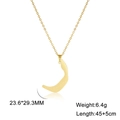 Gold plated stainless steel Arabic letter pendant necklace with 45+5cm adjustable chain - Arabic Letter 10