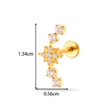 Gold G23 titanium curved labret with crystal moon star design, size 1.34cm by 0.56cm - Curved Moon & Star Style (T2553-6#) / Gold