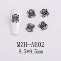 Detailansicht von 8,5x9,5mm Gunmetal-Spinne-Anhängern für Dark Style Nail Art - Spinnenform (AE02) / 8.5*9.5mm