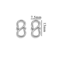 Silver 13x7.5mm S-shaped stainless steel clasp connector for DIY jewelry making - Large S Clasp (7.5mmx13mm) / Silver