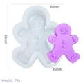 Gingerbread man silicone mold for Christmas DIY candles and soaps 83mm x 68mm size - Gingerbread Man / Milky White