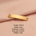 Golden titanium steel 35mm curved bar connector with dual holes for DIY jewelry - 35*6mm / Gold