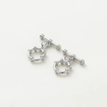 Polished silver OT toggle clasp set for jewelry making on light beige background - Platinum Steering Wheel OT Clasp - 4Pcs/Pack
